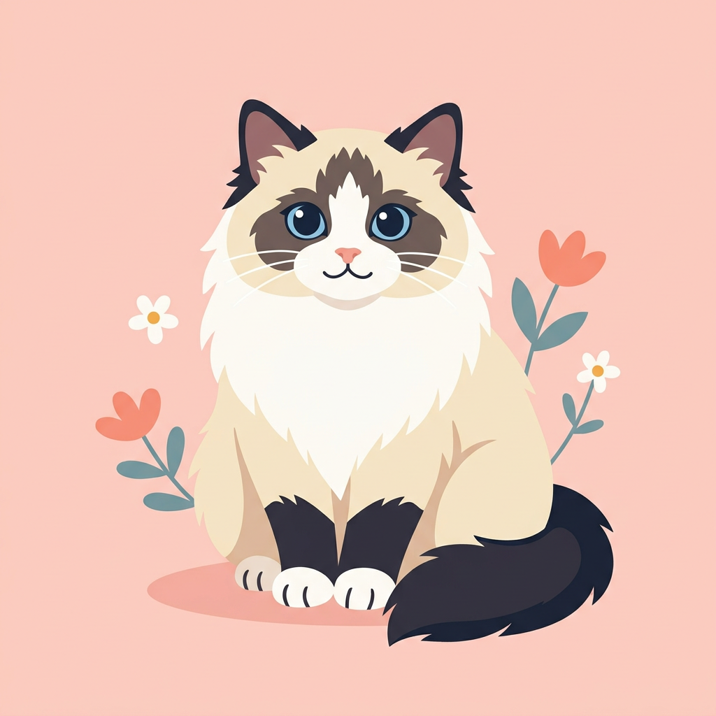 Ragdoll cat illustration